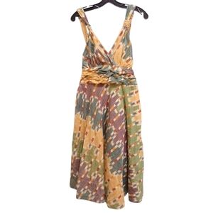 Marc Jacobs Orange Marmalade Midi Cotton Sleeveless Dress Size 8